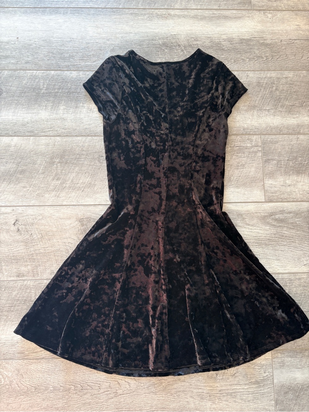 Forever 21 Black Crushed Velvet Fit & Flare Mini Dress